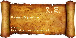 Kiss Ruperta névjegykártya
